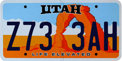 UT license plate Z733AH