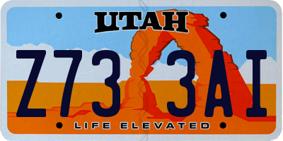 UT license plate Z733AI
