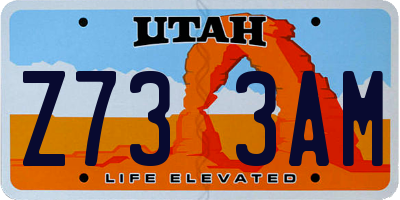 UT license plate Z733AM