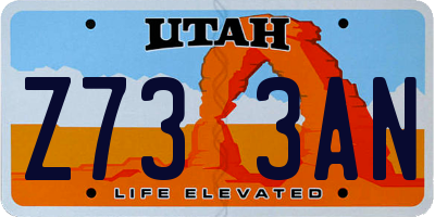 UT license plate Z733AN