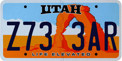 UT license plate Z733AR