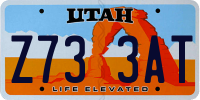 UT license plate Z733AT