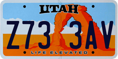 UT license plate Z733AV