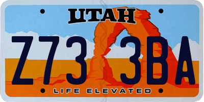 UT license plate Z733BA
