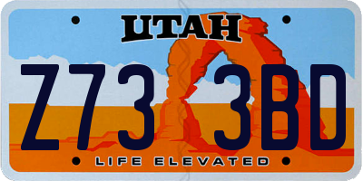 UT license plate Z733BD