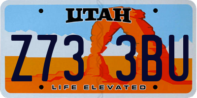 UT license plate Z733BU