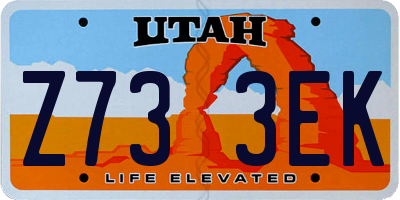 UT license plate Z733EK