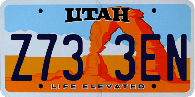 UT license plate Z733EN