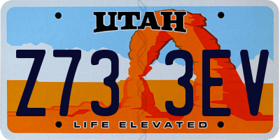UT license plate Z733EV