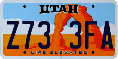 UT license plate Z733FA