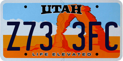 UT license plate Z733FC