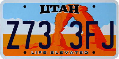 UT license plate Z733FJ
