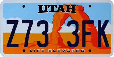 UT license plate Z733FK