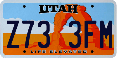 UT license plate Z733FM