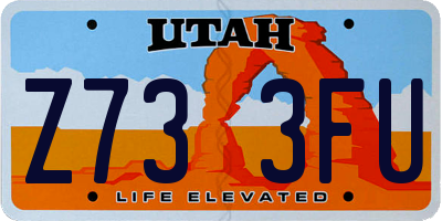 UT license plate Z733FU