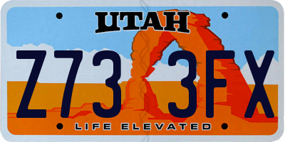 UT license plate Z733FX
