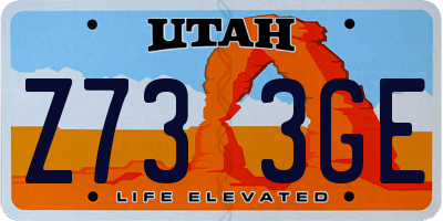 UT license plate Z733GE