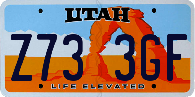 UT license plate Z733GF