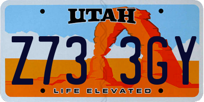 UT license plate Z733GY