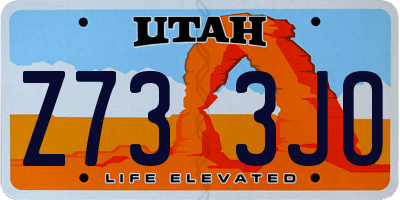 UT license plate Z733JO