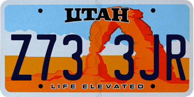 UT license plate Z733JR