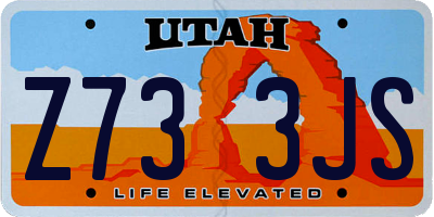 UT license plate Z733JS