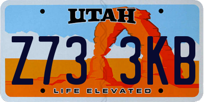 UT license plate Z733KB