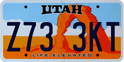 UT license plate Z733KT