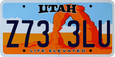 UT license plate Z733LU