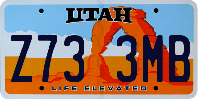 UT license plate Z733MB