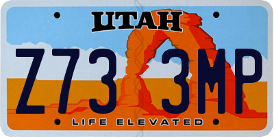 UT license plate Z733MP