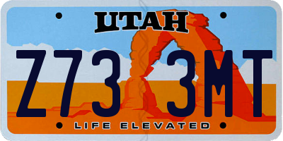 UT license plate Z733MT