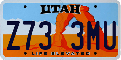 UT license plate Z733MU