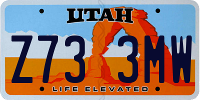 UT license plate Z733MW
