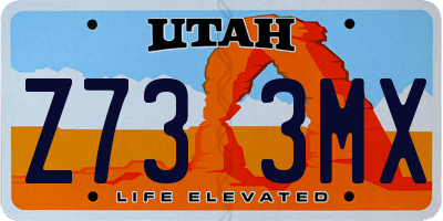 UT license plate Z733MX