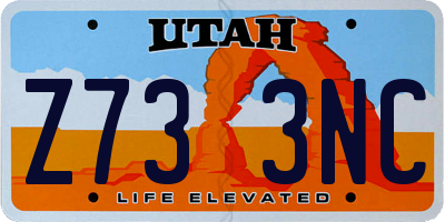 UT license plate Z733NC