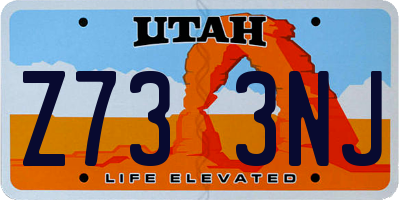 UT license plate Z733NJ