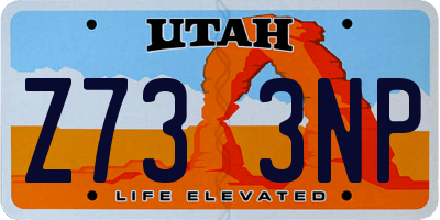 UT license plate Z733NP