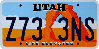 UT license plate Z733NS