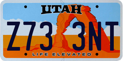 UT license plate Z733NT