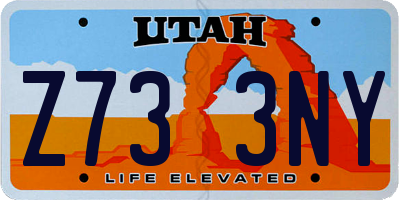 UT license plate Z733NY