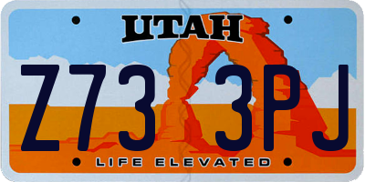 UT license plate Z733PJ
