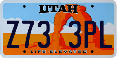 UT license plate Z733PL
