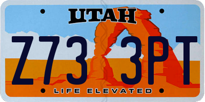 UT license plate Z733PT