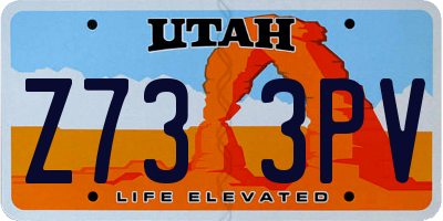 UT license plate Z733PV