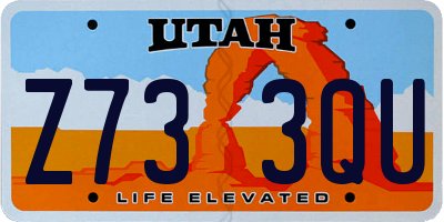 UT license plate Z733QU