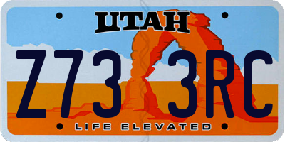 UT license plate Z733RC