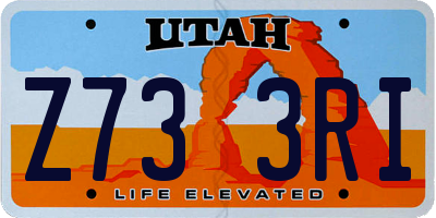 UT license plate Z733RI