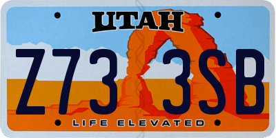 UT license plate Z733SB