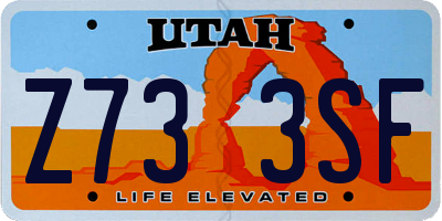 UT license plate Z733SF